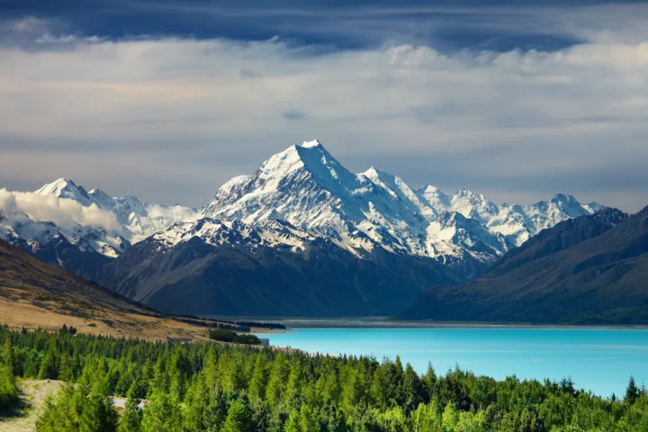 Mount Cook a jazero Pukaki, Nový Zéland