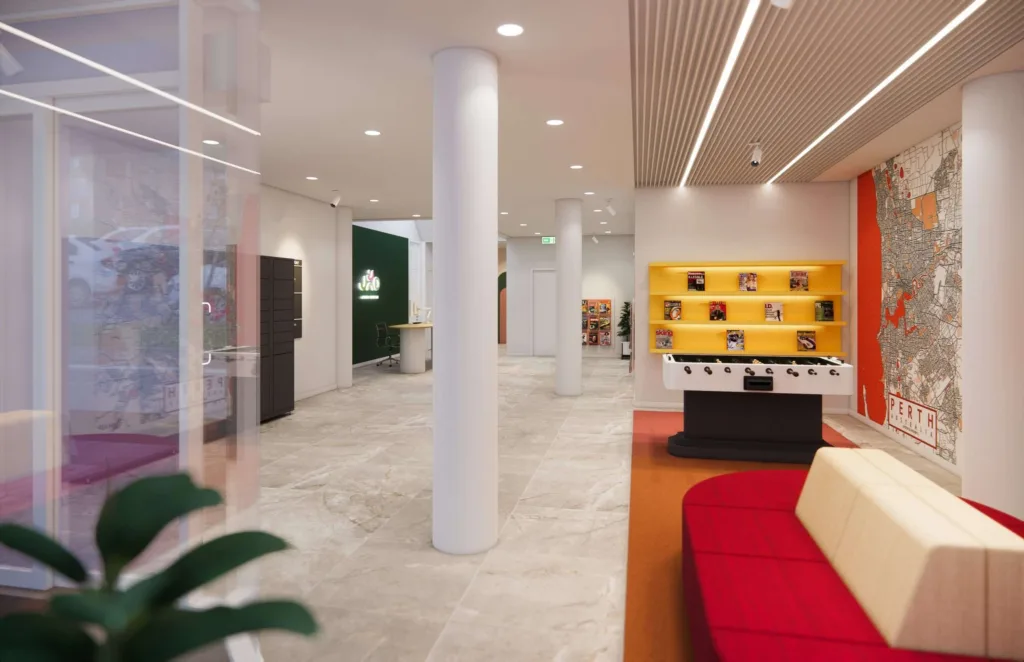 Recepcia rezidencie Juno House, Perth