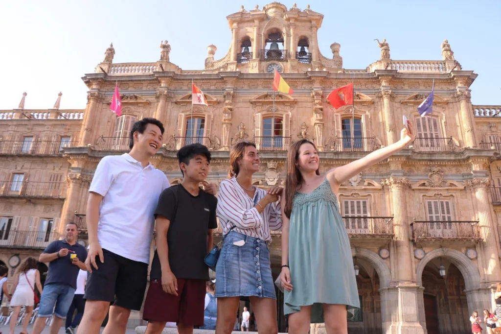 Študenti na Plaza Mayor, Salamanca