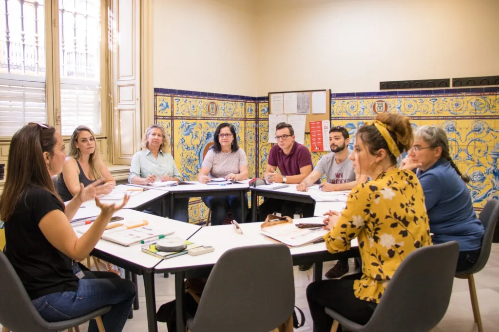 Učebňa s andalúzskymi kachličkami, Enforex Sevilla